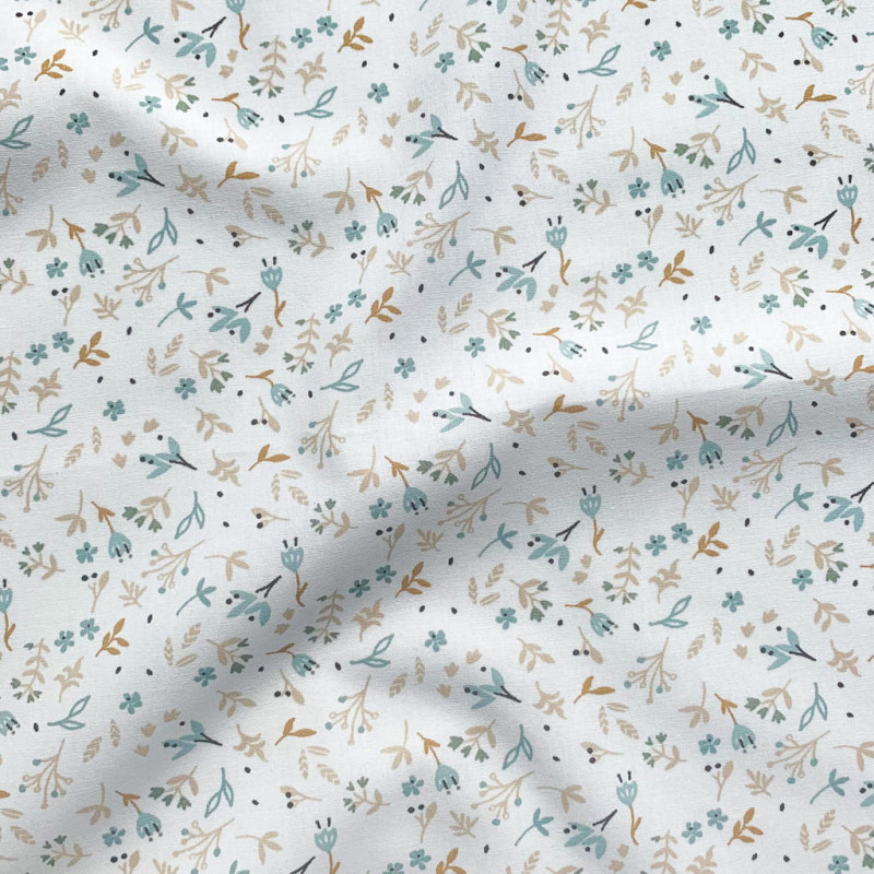 Printed Cotton AZRA Natural / Mist